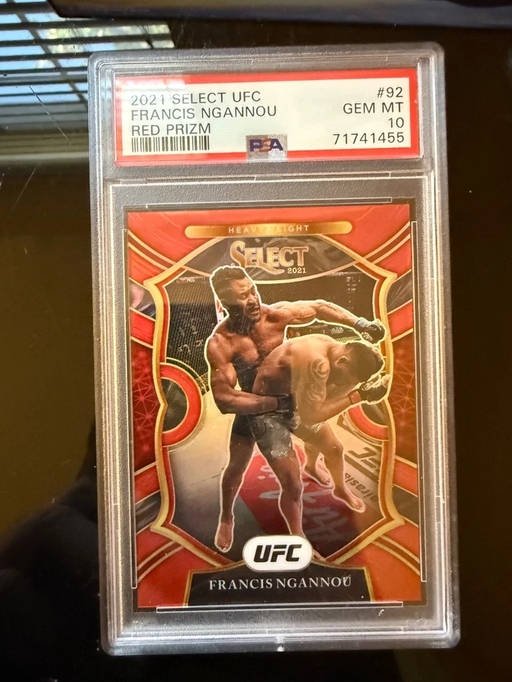 2021 Panini Select UFC #92 Francis Ngannou Red Prizm PSA 10 - Image 1 of 3