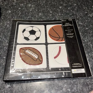 Scrapbook, black & sports-themed cover, 12" x 12" - Picture 1 of 5
