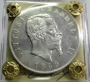 Regno D'ITALIA (Vittorio Emanuele II) L.5 1869-Milano - Imagen 1 de 7