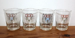 Juego de 4 vasos de bar vintage HARVARD Law School doble antiguo Veritas - Imagen 1 de 5