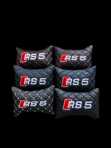 For AUDI RS5 Leather Breathable Headrest Pillow, Car Neck Pillow Set - 2 PCS - Picture 1 of 12
