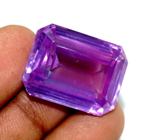 80 Ct+ EGL Certified Natural Purple Zircon Cambodian Emerald Loose Gemstone