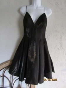 Betsy & Adam nuevo con etiquetas 6 pequeños negros brillantes vestido de cóctel bolsillos sin espalda - Imagen 1 de 6