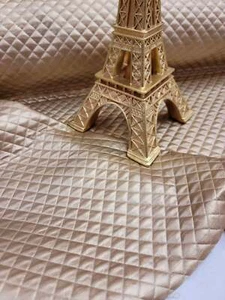 Fabric Sold By The Yard Gold Metallic Vinyl On Cotton Fashion New Fabric Jacket  - Imagen 1 de 6