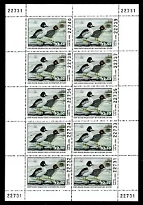 USA, YEAR 1989 MNH MAINE FULL SHEET MIGRATORY DUCK WATERFOWL HUNTING STAMPS - Picture 1 of 2