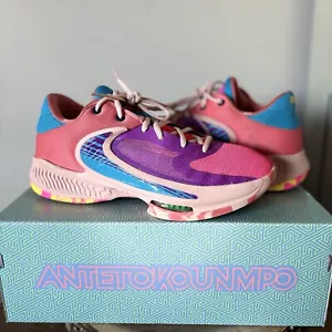 Nike Zoom Freak 4 Shoes Men 9 Bahama Vivid Purple Blue 2022 Basketball Sneakers - Picture 1 of 19