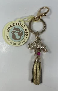 New Spartina 449 Gold Elephant Keychain With Bag - Picture 1 of 8