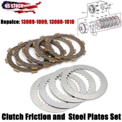 Clutch Friction & Plates Set For Kawasaki KX60 KX80 KDX80 13089-1009, 13088-1010 - Image 1 of 4