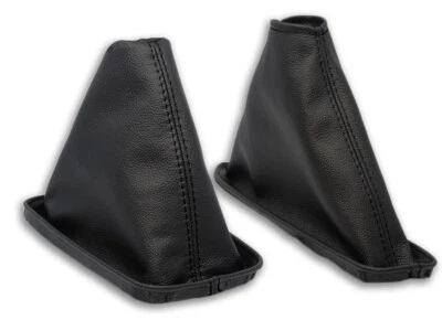 PARA TOYOTA iQ SCION 08-16 CAMBIO DE MARCHAS + FRENO DE MANO POLAINA CUERO PUNTADA NEGRO Foto 1 de 3