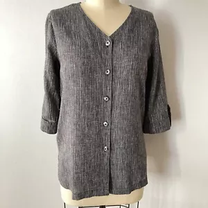 Lo último Camisa Algodón de Marc Ware Top Pequeño Botón Frontal Mezcla de Lino Lagenlook - Imagen 1 de 9