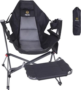 Hammock Camping Chair with Footrest, Camping Chair Rocker, Swinging Chair - Picture 1 of 21
