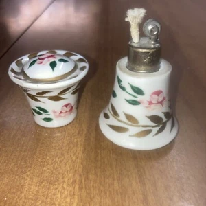 Vintage Strikalite Elfinware HP Porcelain Lighter Made in USA Cottage Rose Chic - Picture 1 of 7