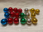 Lot Of 19 Vintage Glass Feather Tree Color Ball Mini 1" Christmas Ornament