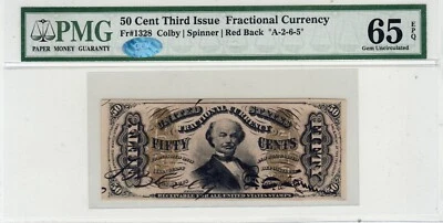 US Fractional Note 3rd Series 50c - Fr 1328 - PMG Gem Uncirculated 65 EPQ - GEM! - Image 1 of 2