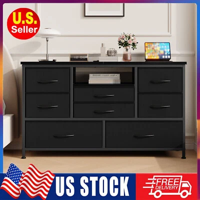 8-Drawer TV Stand Dresser for Bedroom Chest of Drawers Wood Top Storage Cabinet - Image 1 of 4