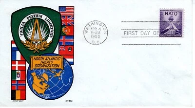 USPS 1952 3 cents #1008 3¢ NATO First Day Cover Ken Boll ST3539 - Image 1 of 3