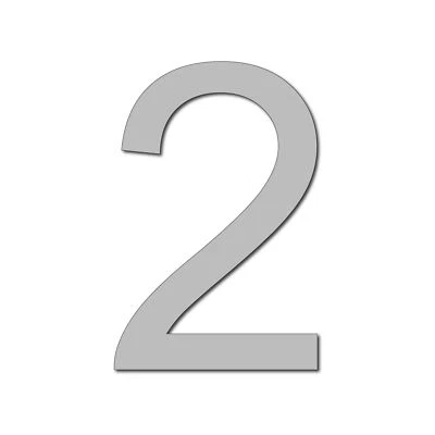 CASA NÚMERO 2 Acrílico Arial Grande Flutuante Legal Elegante Moderno Brilho Preto Faça Você Mesmo - Imagem 1 de 2