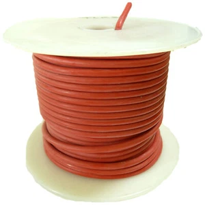 100 Feet Red 20 Gauge Stranded Flexible Test Lead Wire, Rubber Insulated - Picture 1 of 1