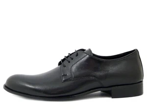 Scarpe Uomo Eleganti Derby in Pelle Nero Made in Italy - Picture 1 of 4
