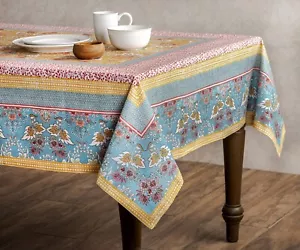 Maison D' Hermine Tablecloth 100% Cotton 60”x108” & 4 Napkins Washable NEW - Picture 1 of 11