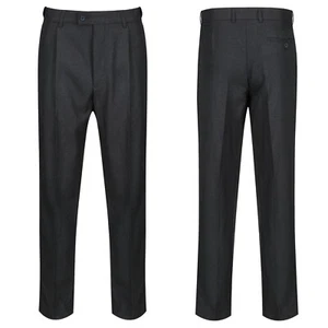Debenhams Mens New Ash Grey Single Pleat Front Formal Casual Work Smart Trousers - Picture 1 of 11