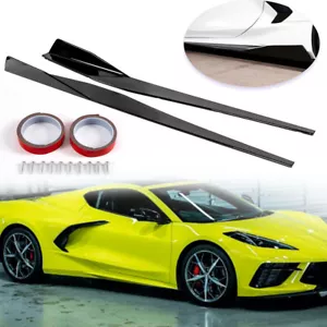 Faldas laterales negras brillantes 2x estilo 5VM extensión labio para Corvette C8 2020-2023 - Imagen 1 de 12