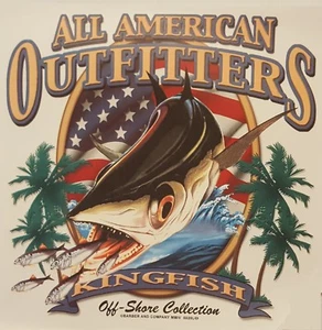 ALL AMERICAN OUTFITTERS KINGFISH OFF SHORE FISH FISHING SHIRT #1844 - Picture 1 of 4