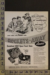 1952 TOY AD SPACE ROCKET SHIP PLANET FUTURISTIC AMERICAN METAL HATBORO AMSCOTE04 - Picture 1 of 1