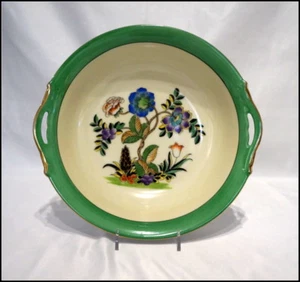 Noritake Art Deco große Schale mit 2 Henkeln und Deko Blumenmuster Goldrand N349 - Bild 1 von 7
