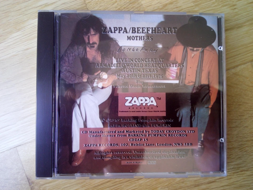 Zappa / Beefheart / Mothers - Bongo Fury - 1989 CD - CDZAP 15 - NM / NM - As New - Bild 1 von 4