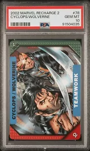 2002 Marvel Recharge 2 #78 Cyclops Wolverine Teamwork PSA 10 pop 1 - Picture 1 of 2