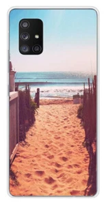 Coque en silicone imprimée compatible Samsung Galaxy A71 5G Chemin de plage - Picture 1 of 3