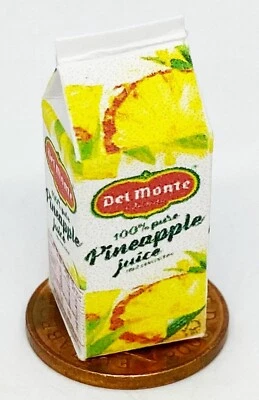 Poupées Maison Ananas Jus Grand Vide Fait Main Carton Miniature Cuisine Tumdee - Photo 1/4