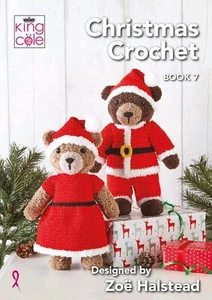 King Cole Christmas Crochet Book 7 Patterns Festive Teddys Toys Elf Snowman - Picture 1 of 8