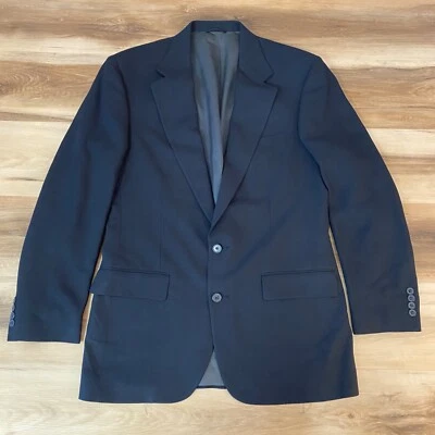 Vintage Perry Ellis Blazer Men 42L Navy Blue 2 Button Sport Jacket Made in USA - Image 1 of 4