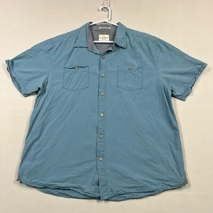 Tommy Bahama Jeans Short Sleeve Blue Cotton Button Up Casual Shirt Mens XL - Picture 1 of 11