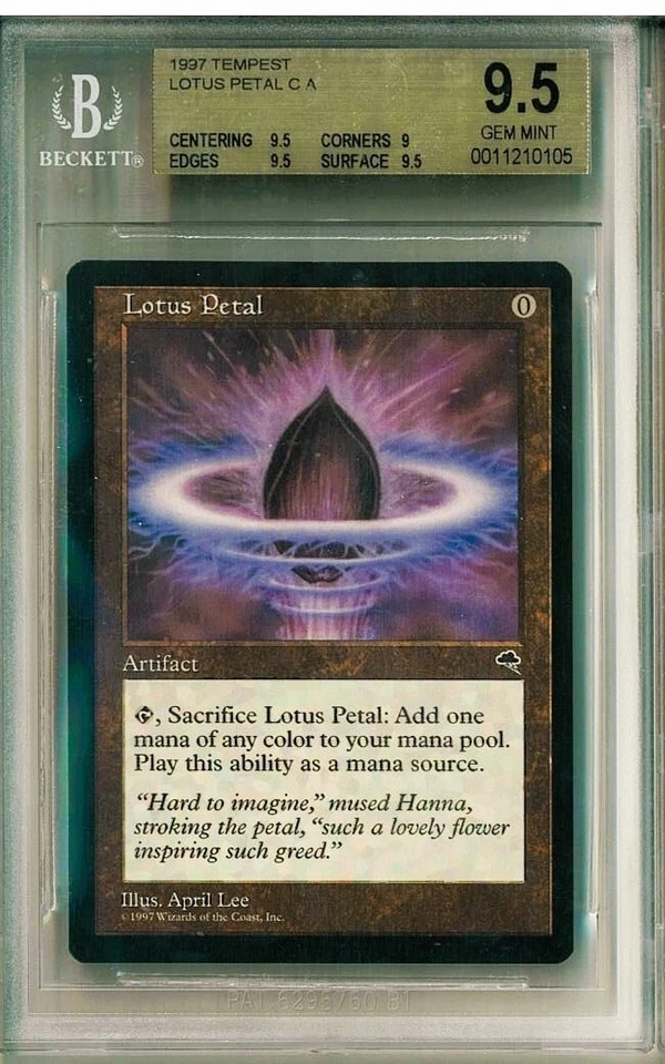 1997 Magic The Gathering MTG Tempest Lotus Petal  BGS 9.5 Gem Mint (95,9,95,95) - Image 1 of 1