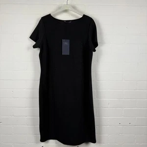 M&S Collection Dress Women UK 16 Short Sleeve Textured Black - Picture 1 of 5
