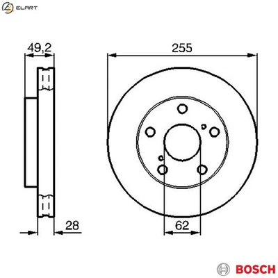 2x BRAKE DISC 0 986 478 726 FOR TOYOTA 5S-FE 2.2L 3C-TE 2.2L 3S-FE 2.0L 4cyl - Image 1 of 4