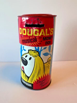 1968 Magic Roundabout Dougal Go Decimal musical Money Box Tin,Green monk Combex - Image 1 of 4