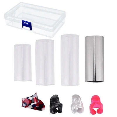5.1/6/7cm Guitar Slide Bar Glass Finger Slides+ Guitar Picks For Guitar Ukulele - Image 1 of 4