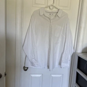 CROFT & BARROW NWT White Long Sleeve Roll Tab Blouse 3X - Picture 1 of 4