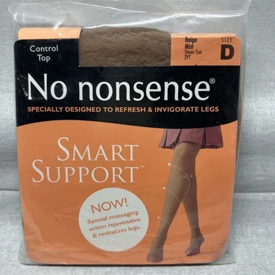 Pantimedias No Nonsense Control Top Soporte Inteligente Beige Niebla Puntera Transparente Talla D EE. UU. Foto 1 de 2