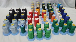 Lg Bulk Lot 59 Spools Embroidery Thread 5500 yds Cones Iris Royal Robison-Anton - Picture 1 of 18