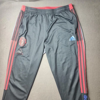Manchester United Track Pants Mens XL Gray Soccer Adidas 2020 Humanrace GK7723 - Image 1 of 4