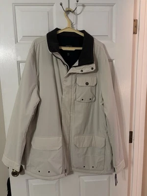 Nautica Men's Solid Water Resistant Parka Jacket  Silver birch Size XL New W/Tag - Image 1 of 4