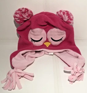 The Children's Place Girl's Pink Owl Winter Hat With Pom Poms, L 2-4 YRS - Picture 1 of 4