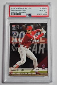 2018 Topps Now O/S #AW-1 Shohei Ohtani ROY Award Winner Card Graded PSA 10 Mint - Picture 1 of 2