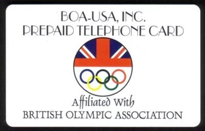 BOA-USA, Inc. Tarjeta telefónica PROTOTIPO afiliada con la Asociación Olímpica Británica - Imagen 1 de 2