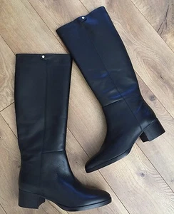 Neu JCrew 298 $ Leder Kniestiefel Größe 11 schwarz F4980 normale Wade NEU - Bild 1 von 9